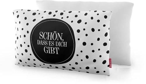 Kissen 25x40cm Schön, dass es dich gibt, Punkte