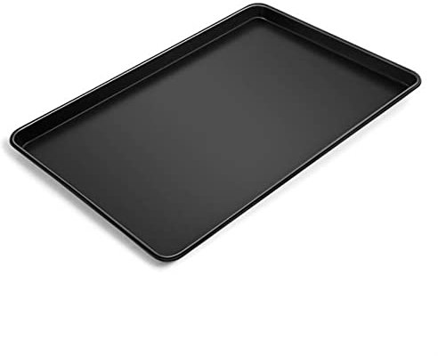 ACiyD Bandeja para Hornear de Acero al Carbono Antiadherente, Galletas, Pan, Pastel, Horno, Juego de Hojas para Hornear Negras Poco Profundas