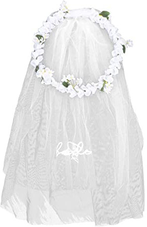 Garneck Künstliche Blumenkrone Stirnband Für Braut Mit Schleier Blumenkranz Kopfschmuck Für Hochzeit Geburtstag Strandparty Foto Requisite
