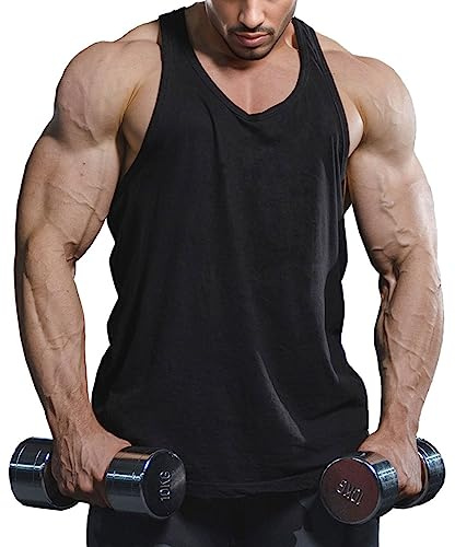 Lehmanlin Herren Sport Stringer Tank top,Bodybuilding Workout Tank Tops für das Fitnessstudio,Tägliches Training lässige T-Shirts Quick Dry