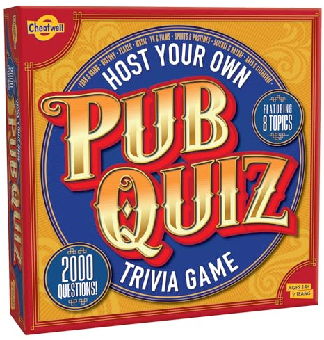 Cheatwell Games Host Your Own Quiz - Team Game With 2000 Trivia Questions Written For British Quizzers - With Score Chart, Answer Pads & Pencils, ages 14+