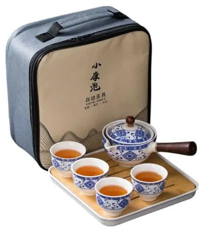 JIEDA Teaware Chinese Tea Set Gong Fu Tea Sets Portable Teapot Set With 360 Rotation Tea Maker And Infuser Portable Tea Maker Kit