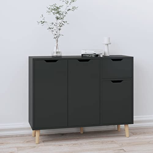 FUDUGEHMIOFWFJJ kommode mit 6 schubladen,kommode Schlafzimmer,Sideboard Hochglanz-Schwarz 90x30x72 cm Holzwerkstoffkommode,Sideboard,kommode mit schubladen,