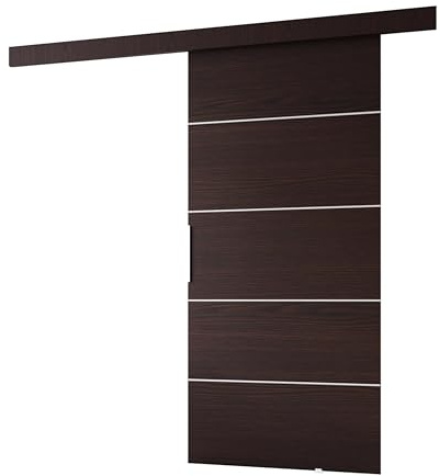 MINIO go for it - Schiebetür Komplettset CLEAN B Schiebetüren 106 cm Breit | Wandmontage, Schiebetürsystem, Zimmertüren - Wenge