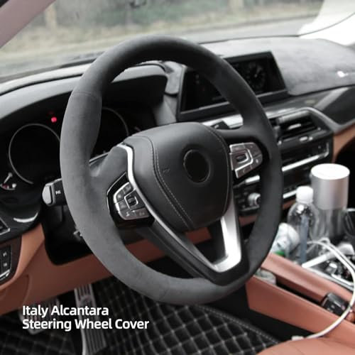 WQKRBMGU Alpina B7 XB Lenkradbezug für BMW 2, 3, 4, 5, 6, 7, 8, Alcantara, Wildleder, handgenäht, zum Nähen