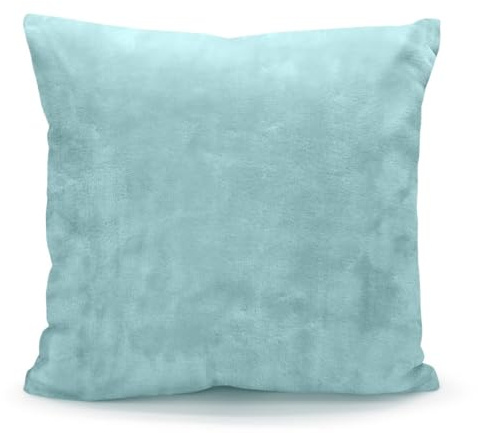 Brit House Luxury Soft Cosy Plain Double Sided Warm Faux Fur Mink Sofa Bed Cushion Covers 43 x 43 cm (Duck Egg)