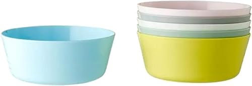 Pack of 6 Plastic Bowl Dishes Multi Coloured Pastel BPA-Free Bowl, Assorted Colors
