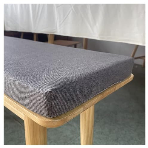 moismk 5CM Dicke Bankauflage Bankkissen Outdoor Sitzbankkissen 100/120/130/140 Abnehmbar Waschbar rutschfest Geeignet für Gartenbänke, Schaukeln, Terrassen, Innenbänke(Dark Gray,120x45cm/47x18in)