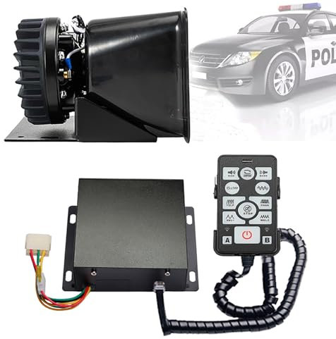 STMKB Auto-Megaphon, Auto-Sirenen-Megaphon Mit Verkabeltem Griff, Mehreren Integrierten Alarmtönen, Lautem Ton, Verwendet Für Rettungsmaßnahmen, Technische Operationen, Feuerwehrautos Usw.