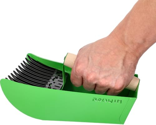 BROWIN Cueille-baies pour petits fruits 705011 | Cueille-myrtilles pour cueillir des framboises, des mûres, des myrtilles et des groseilles | Vert en métal