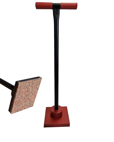 M.SB Werkzeuge - Plattenstampfer, gedämpft durch PVC Matte und Antishock, Betonstampfer, Handstampfer Bordsteintragezange