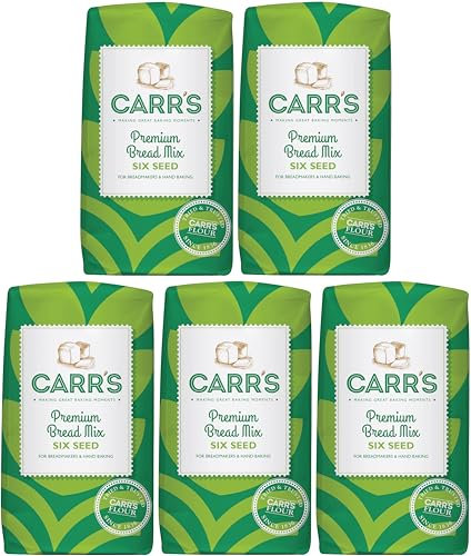 Carr's Premium Six Seed Bread Mix 500g - Pack of 5 | Nutritious and Crunchy Bread Mix for Hand Baking & Bread Machines