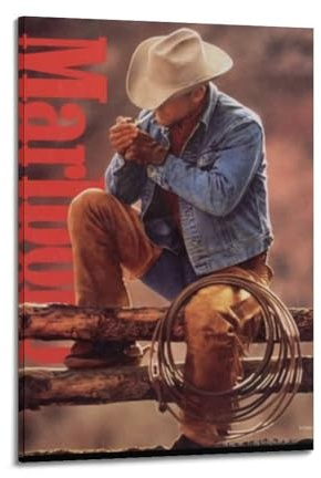 BAPINGM Marlboro Man-Poster, Raumdekoration, künstlerisches Poster für Zimmer, ästhetische Leinwand, Wandkunst, Schlafzimmerdekoration, 30 x 45 cm, Rahmenstil
