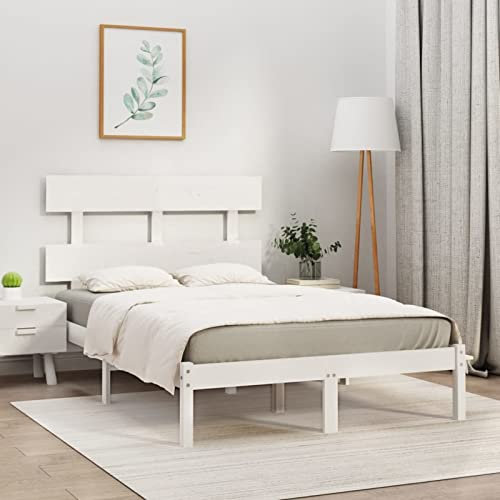 Iiaky Massivholzbett Bettgestell Bed Frame Bett Mit Bettkasten Hausbett Bett Massivholz Weiß 160x200 cm - 3104684