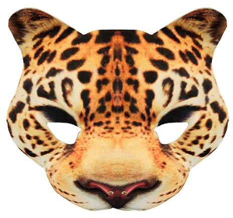 W WIDMANN MILANO Party Fashion - Tiermaske aus Stoff | Kinnlose Maske für Karneval, Mottoparty und tierische Verkleidungen