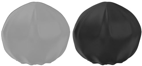 2 fundas para parrilla de barbacoa, 50 x 45 cm, impermeables, redondas, color gris y negro