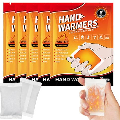 Handwärmer, Taschenwärmer Wärmepads, Warme Hände, Luftaktivierte Wärmepflaster, 8 Stunden wohlige Wärme, 100% natürliche Wärme, luftaktiviert, Sofort einsatzbereit, 5pc