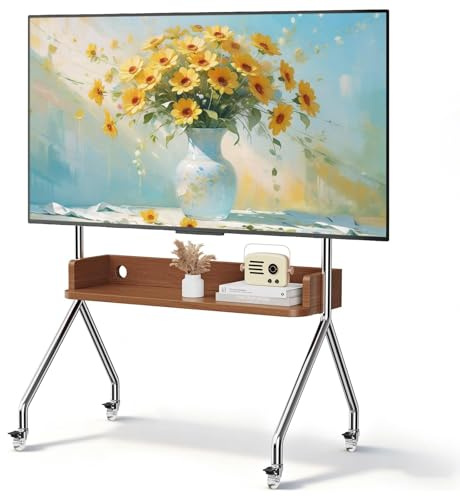 CNTSLNB Rolling Easel TV Stand with Shelf for 32–75 TVs, 110 lbs