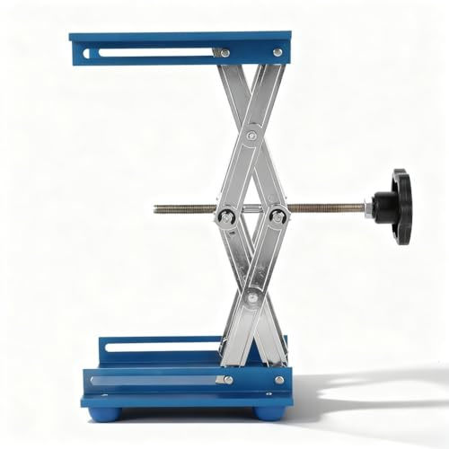 Laborheber Scherentisch Aluminiumoxid Lifting Platform 150x150x250mm - Robuste 2 Säulen Hebebühne, Höhenverstellbar für Werkstatt und Labor
