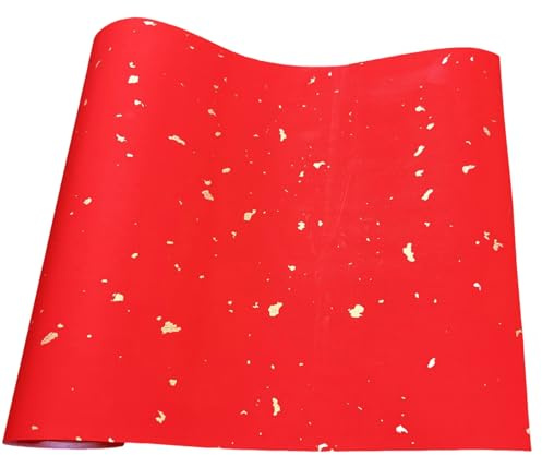 Rotolo di carta Xuan rosso, rotoli cinesi per festival di primavera con oro, taglio di carta duiliana cinese, coppie di carta di riso per pratica calligrafica, per calligrafia cinese e decorazioni di