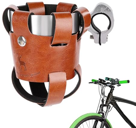 Cycling Drink Holder - Leather Cover Cage, Water Bottle Holder, Coffee Cup Holder, Portable Bike Accessory, Drink Gears | Electric Scooter for Cycling on r