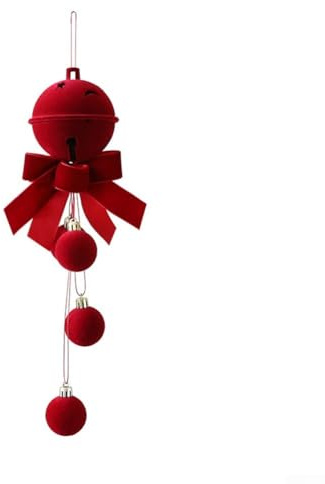 Kunststoff und Beflockung Weihnachtsbaum hängende Glocken Ornament, Weihnachtsmann Glocke Anhänger für saisonale Weihnachtsbaumdekoration (eine Schleife mit einer Glocke)