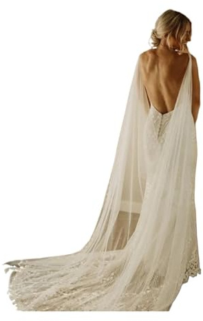 Schleier Braut Braut Cape Hochzeit Mantel Schleier Lange Moderne Drapierte Cover Up(150cm)