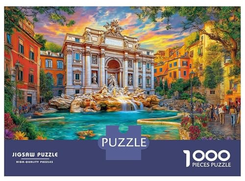 Fontana de Trevi_ Italia Rompecabezas 1000 Piezas De Lógica - para Adultos, Niños Y Toda La Familia, Puzzle Juego Didáctico, 52x38cm/1000pcs