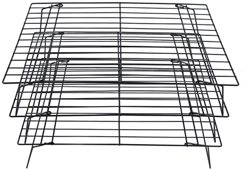 Rejilla de enfriamiento antiadherente de 3 capas de hierro de 13 pulgadas Rejilla de enfriamiento de galletas apilable para hornear cocinar pasteles galletas pizza pan y cocina