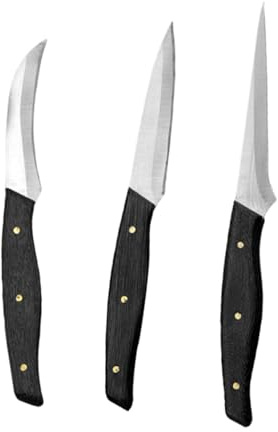 YARNOW Set di Coltelli da Cucina per Intaglio Frutta e Verdura 3 Pezzi in Acciaio Inox Impugnatura Ergonomica, Strumenti per Intaglio per Uso Professionale e Domestico