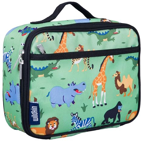Wildkin Kids Insulated Lunch Box – Durable and Reusable for School & Travel - Wild Animals
