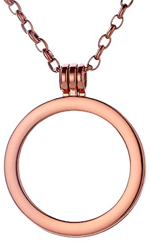 Morella Damen Halskette 70 cm Edelstahl mit Anhänger Träger für Coins 33 mm in Schmuckbeutel