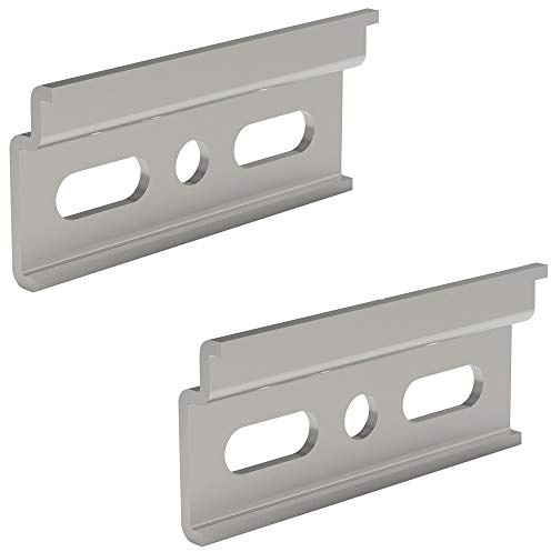 Gedotec Montageschiene Küche Aufhängeschiene Metall Trägerplatte HERKULA für Schrank-Aufhänger | Stahl verzinkt | Länge 60 mm | 2 Stück - Wand-Schiene zum Schrauben für Hänge-Schränke & Oberschrank