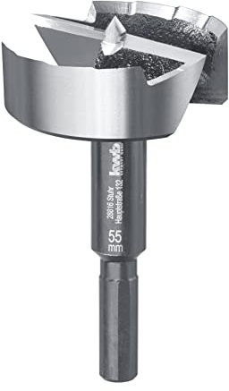 kwb SPEED Forstnerbohrer ø 55 mm aus vergütetem Spezialstahl mit präzisem Wellenschliff, Zentrierspitze, optimal geschärften sowie gehärteten Schneiden und polierter Oberfläche