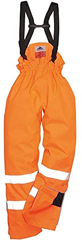 Portwest Regen-Sicherheitshose Bizflame, gefüttert, antistatisch, flammhemmend, Farbe: Orange. Größe: XXXL, S781ORRXXXL
