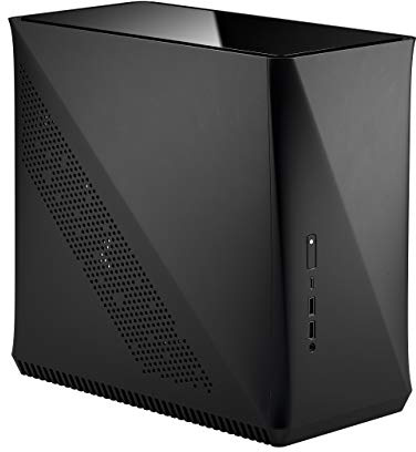 Fractal Design Era ITX Carbon – Tempered Glass – Mini-ITX Gehäuse – Small Form Factor – geeignet für Wasserkühlungen – USB Typ-C - Aluminium - schwarz