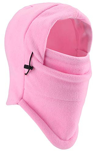 YQXCC Kids Winter Hats Balaclava Ski Mask Windproof Warm Adjustable with Fleece Lining Hat for Boys Girls Pink