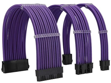 Formulamod Sleeve Extension Power Supply Cable Kit 18AWG ATX 24P+ EPS 8-P+PCI-E8-P with Combs for PSU to Motherboard/GPU