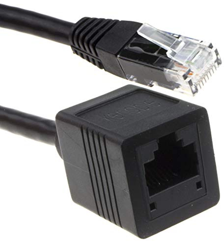 kenable Network CAT6 UTP Ethernet RJ45 Extension Male to Female Cable Black 10m