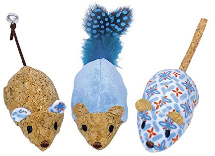 Nobby Plüsch Mäuse mit Catnip, blau 12 cm, 1 Packung (1 x 3 Stück)