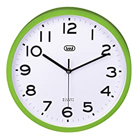 Trevi OM 3302 S Orologio da Parete Silenzioso con Movimento SWEEP, Diametro 30cm, Design Moderno ed Essenziale, Ideale per Camera da Letto e Ufficio, Funzionamento con Batteria Stilo AA, Verde