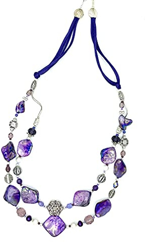 Collana Viola a due fili in madreperla Luminosa Viola