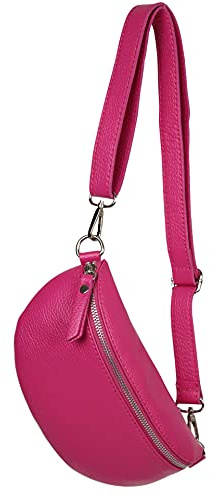 AMBRA Moda GLX10 - Damen Herren unisex kleine Hüfttasche Gürteltasche Bauchtasche Umhängetasche aus Echtleder