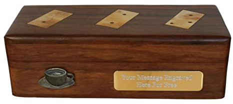 Gamekeepers Cottage gifts Teacup Wooden Dominoes In Wooden Box FREE ENGRAVING Gift 362