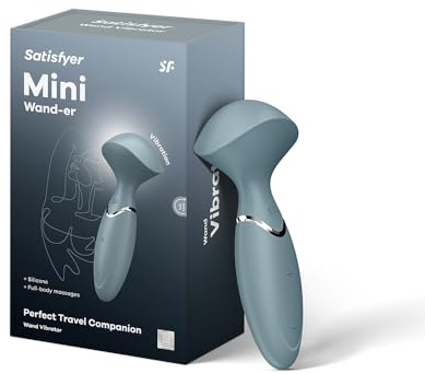 Satisfyer Mini Wand-er Massager Vibrator | 12 Vibrations-Programme | Grau | Wasserdicht (IPX7) | Medizinisches Silikon | Sex-Toy für erotische Massagen | Sex-Spielzeug für Frauen | Erotik | Sex Toys