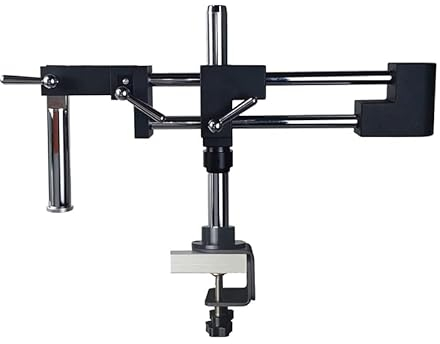 Aurorad Microscope Clamp Double Boom Stand Holder Bracket Arm Lab Industrial Zoom Trinocular Stereo Camera Microscopio Phone Repair Tool (Color : C)