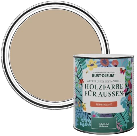 Rust-Oleum 750ml Satin Garden Paint - Salted Caramel, Brown Mould-Resistant, Waterproof, Exterior