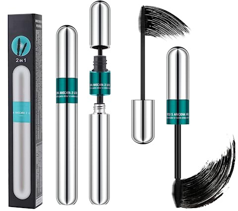 HOUSN 4D Silk Fiber Lash Mascara,Lash Extension Mascara,2 in 1 Wimperntusche Wasserfest, Verlängerung&Volumen Eyelash Mascara,langanhaltend und schnelltrocknend