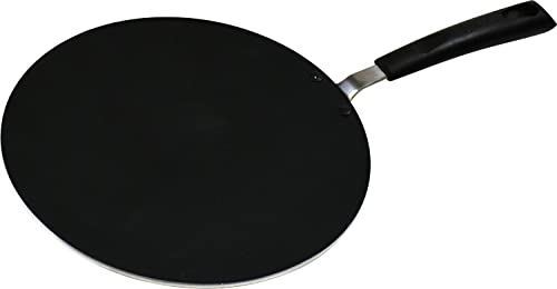 Sterling Ventures Tawa tava Non-Stick Indian Chapatti Roti Paratha Cooking Flatbread Pan Aluminium Crepe Pancake Dosa Pan Suitable for Induction Hob Gas Back 30cm, ST20309