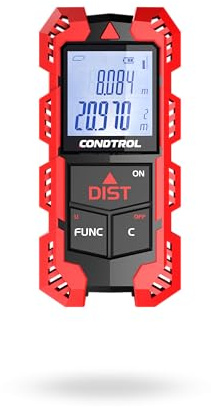 CONDTROL - Telémetro TRACCER 30, Alcance 0,03-30m - Medición precisa - Láser rojo - Protección IP54 - Pantalla retroiluminada - Se entrega con accesorios - Garantía de 2 años